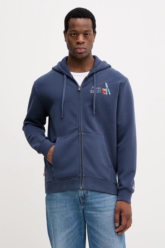 MC2 Saint Barth bluza bawełniana z kapturem granatowy MER0001