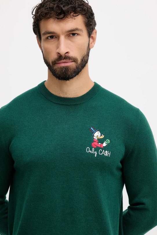 MC2 Saint Barth sweter z dodatkiem wełny zielony HER0024