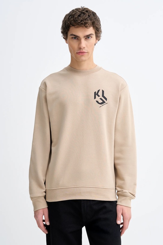 Karl Lagerfeld Jeans bluza nadruk beżowy B1M20050