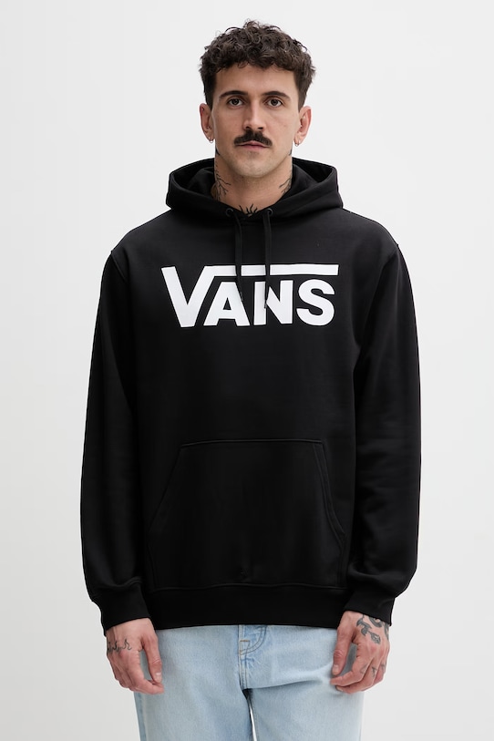 Vans bluza z kapturem męska z bawełną czarny VN000HNXY281