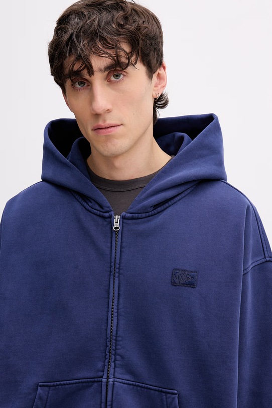 Vans Bluza rozpinana z kapturem męska z bawełną Premium LX Full Zip niebieski VN000T78FOB1
