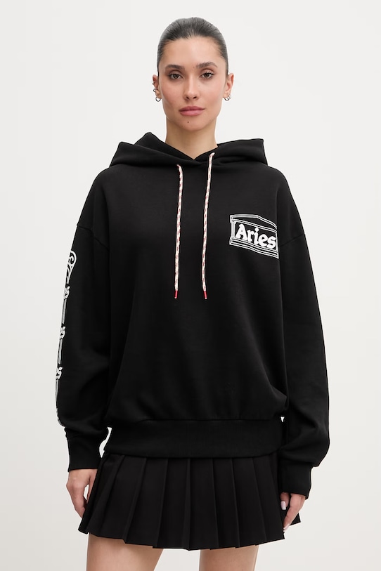 Oblečenie Bavlnená mikina Aries Column Hoodie AR20010 PALE MINT AR20010 čierna