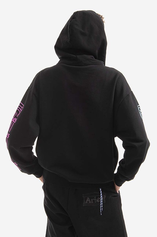 Памучен суичър Aries Column Column Hoodie AR20010 PALE MINT черен AR20010