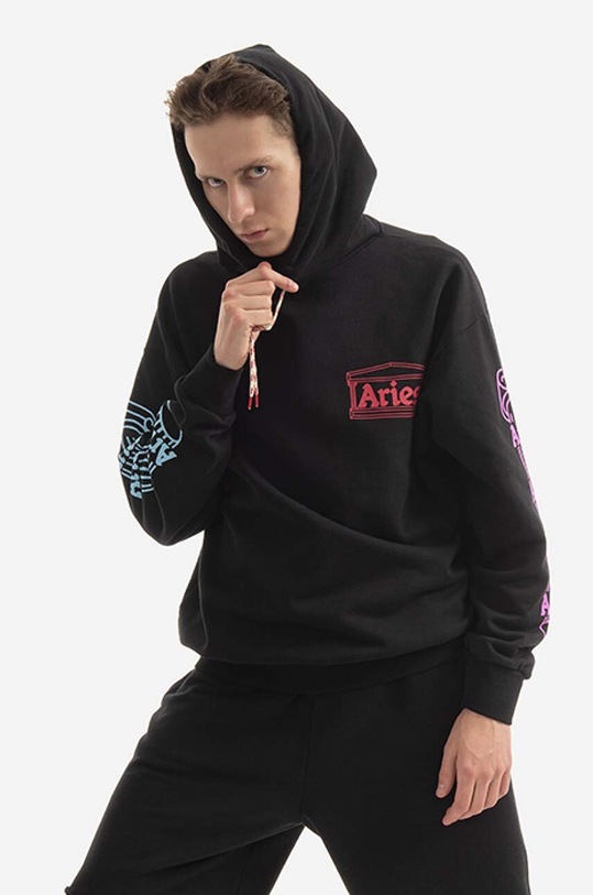 Памучен суичър Aries Column Column Hoodie AR20010 PALE MINT AR20010