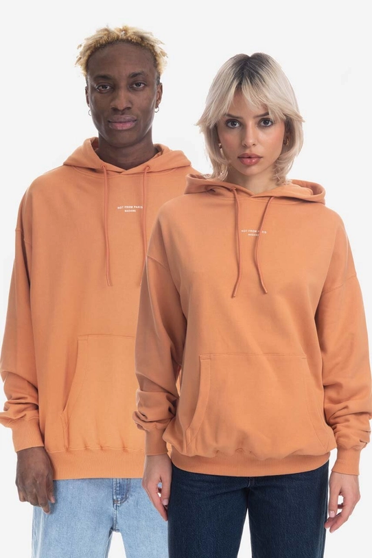 Памучен суичър Drôle de Monsieur Le Hoodie HO109 PEACH памук оранжев HO109.PEACH