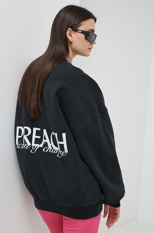 Βαμβακερή μπλούζα Preach 206310.NOS μαύρο AA00