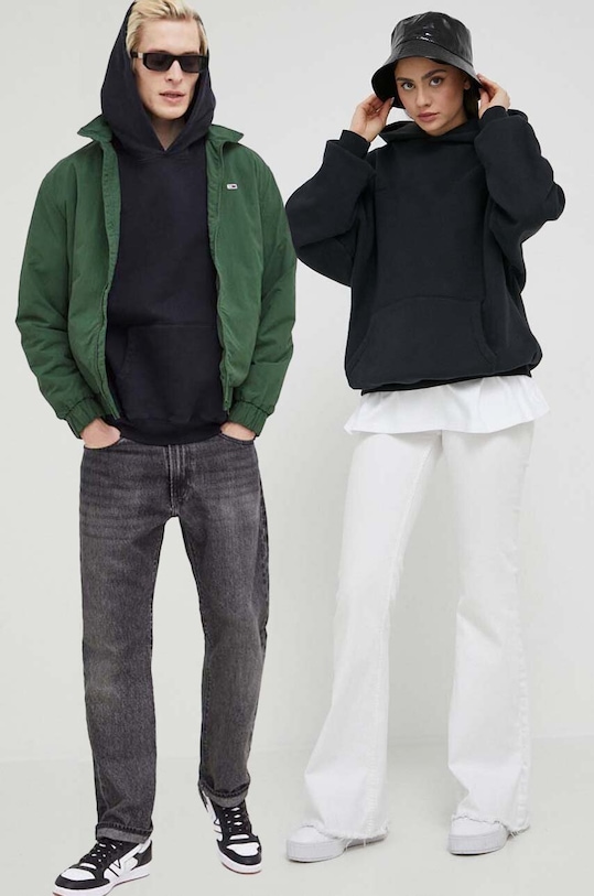 Preach bluza bawełniana z kapturem czarny 206311.NOS