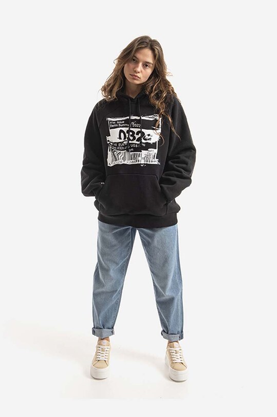 Clothing 032C cotton sweatshirt Barcode Hoodie SS22.C.2030.M black