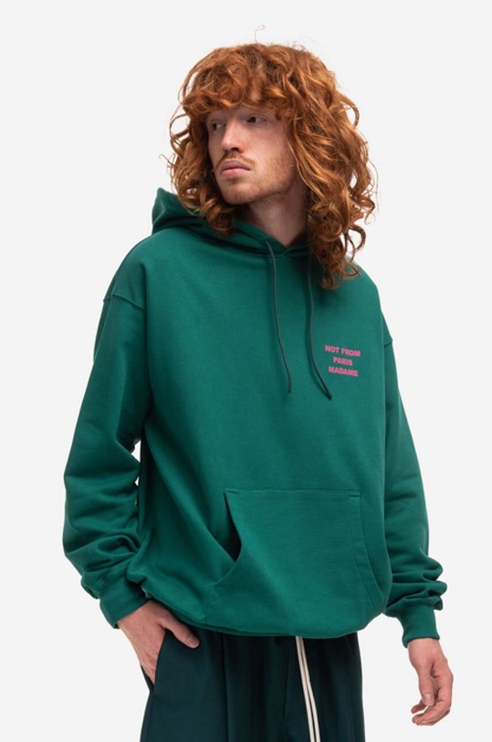 Drôle de Monsieur cotton sweatshirt HO101.FOREST.GREEN