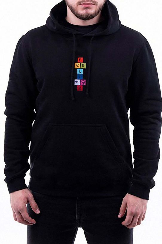 Mikina Feelings potisk černá bluza.fl.klasy