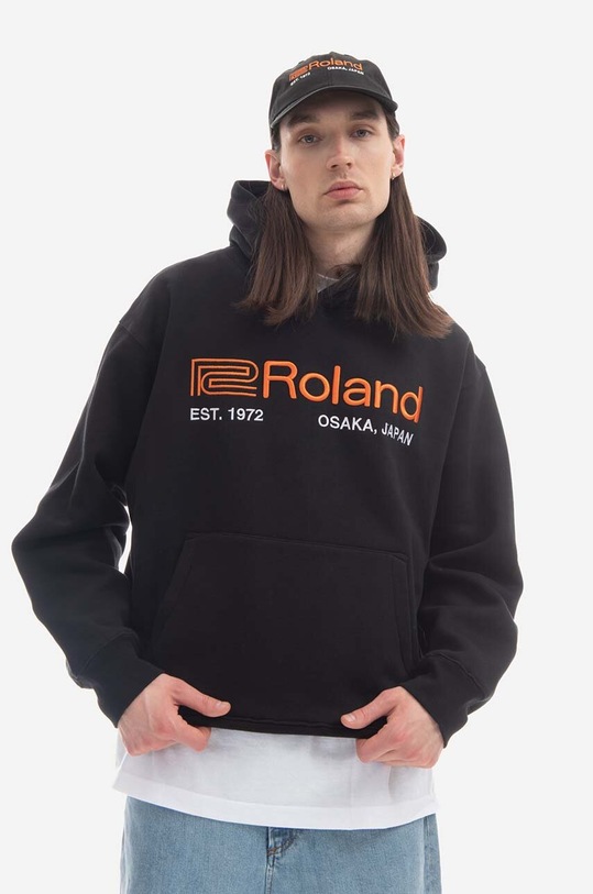 PLEASURES sweatshirt Roland Hoody applique black P22W043
