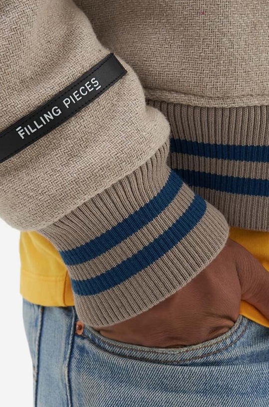 Odzież Filling Pieces kurtka bomber wełniana Varsity Jacket 81422209988 beżowy
