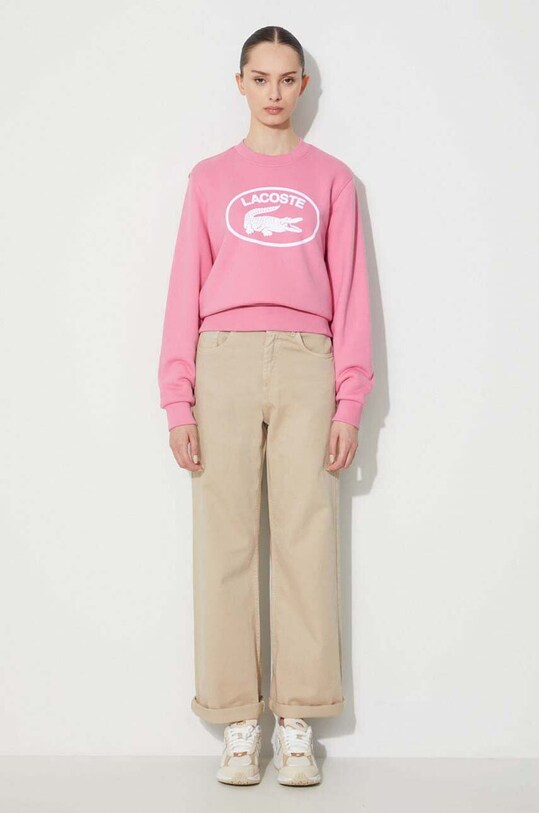 Lacoste bluza bawełniana SF0342 różowy AA00