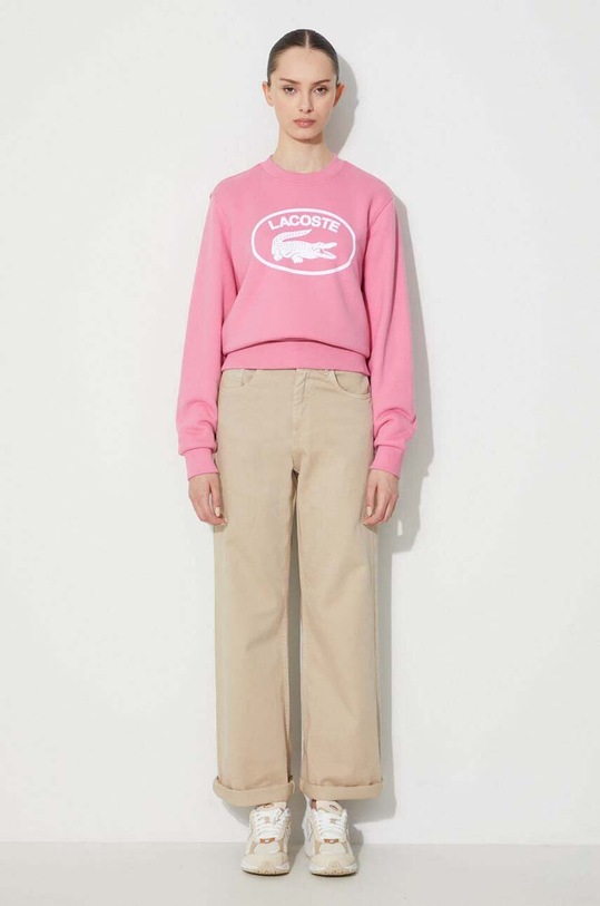 Bombažen pulover Lacoste SF0342 roza AA00