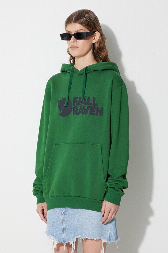 Abbigliamento Fjallraven felpa in cotone Logo Hoodie 84144 verde