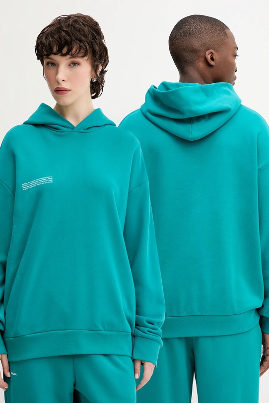 Pangaia bluza bawełniana turkusowy 10000180