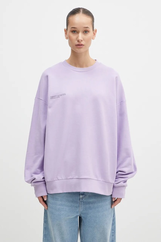 Памучен суичър Pangaia виолетов 10000183