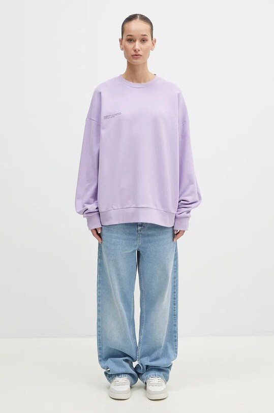 Памучен суичър Pangaia 10000183 виолетов