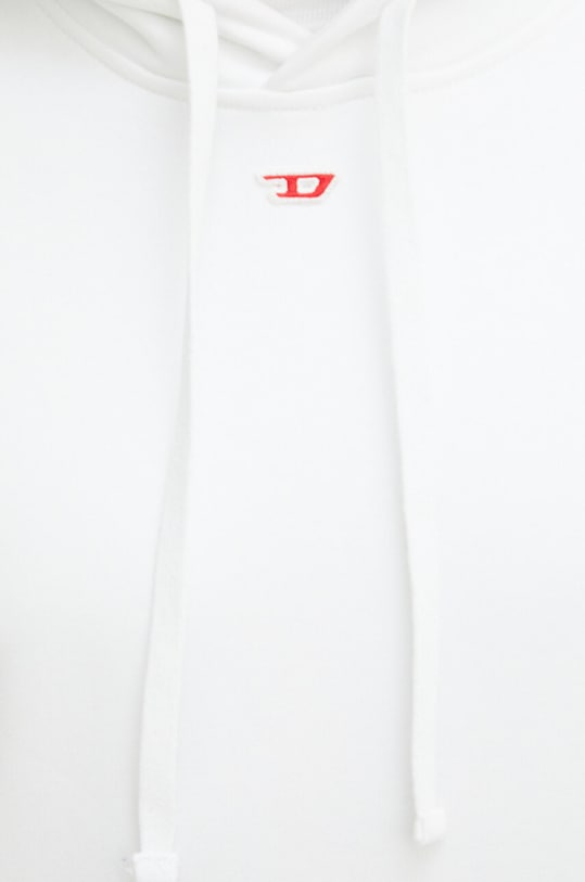 Diesel bluza bawełniana S-GINN-HOOD-DIV FELPA A04073.0GEAD biały