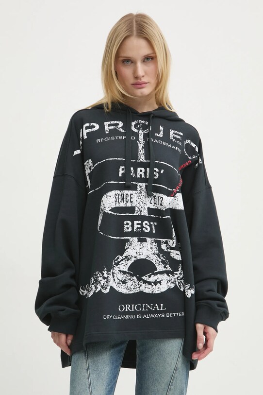 Clothing Y/Project cotton sweatshirt EVERGREEN PARIS' BEST PINCHED HOODIE 204SH002 black