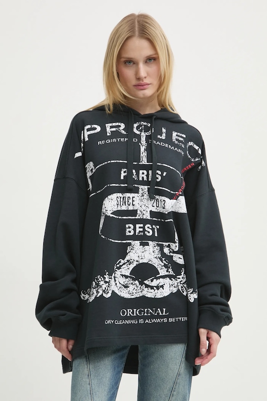 Îmbrăcăminte Y/Project hanorac de bumbac EVERGREEN PARIS' BEST PINCHED HOODIE 204SH002 negru