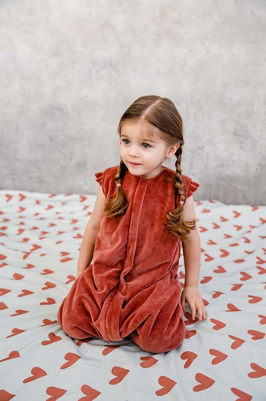 Дівчинка Дитячі повзунки для сну La Millou Cotto HEARTBEAT PINK 139647.Spiworek.z.nogaw червоний