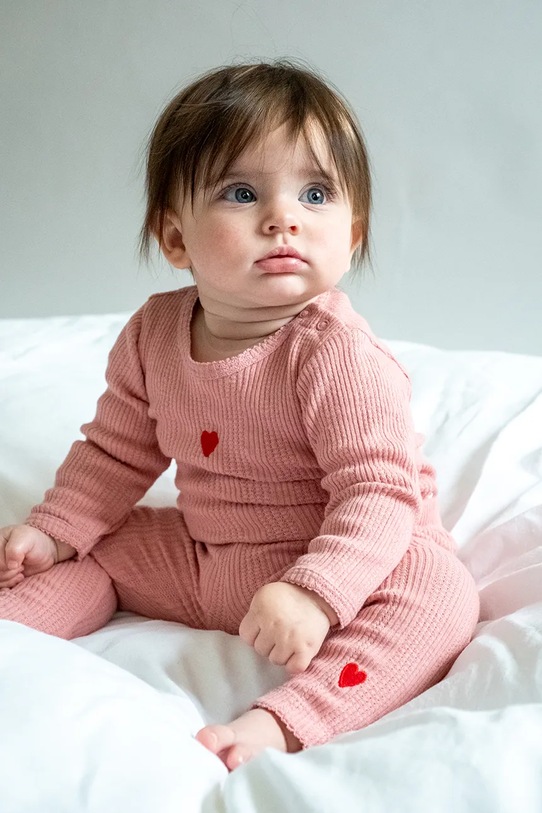 That's mine body niemowlęce bawełniane Signe bodystocking różowy 187118