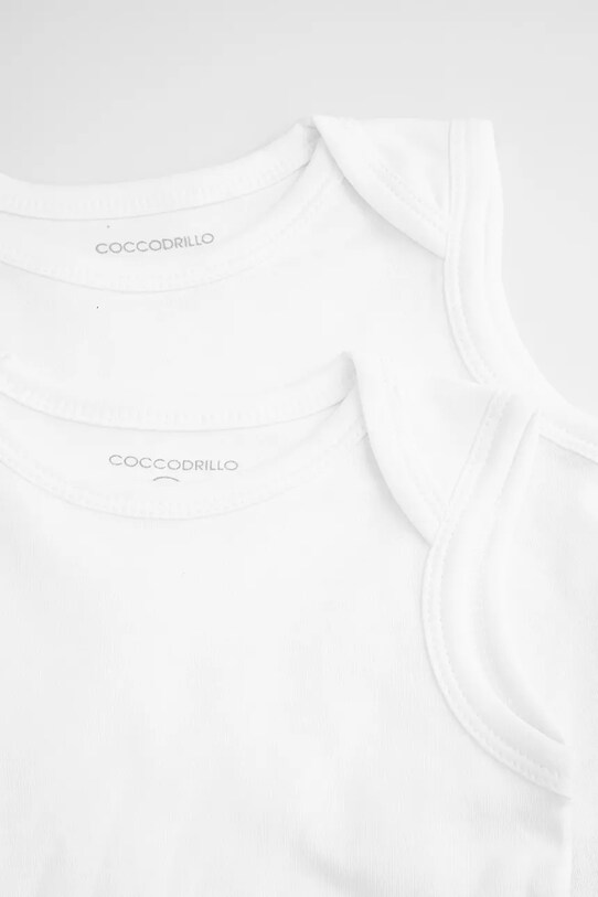 Coccodrillo body din bumbac pentru bebeluși 2-pack XCX413301BAU alb