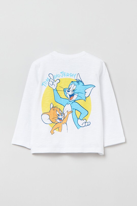 OVS longsleeve bawełniany dziecięcy 1440317.BOY.9.36MONTHS. biały AA00