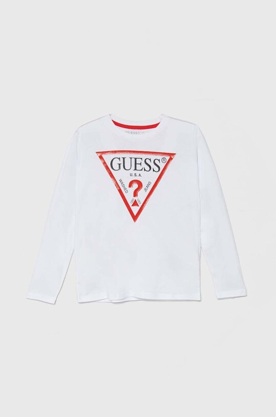 Хлопковый детский лонгслив Guess хлопок белый L84I29.K8HM0.9BYH