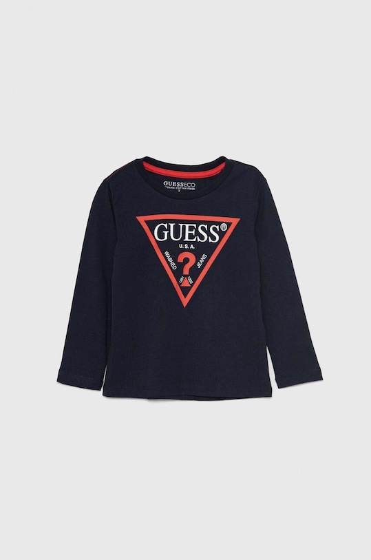 Дитячий бавовняний лонгслів Guess бавовна темно-синій N84I24.K8HM0.9BYH