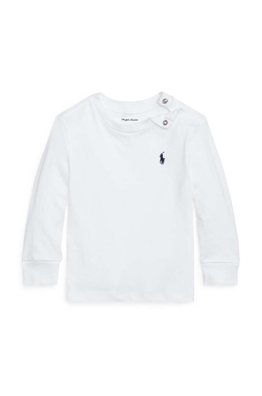 Бавовняний лонгслів для немовлят Polo Ralph Lauren бавовна білий 320843804004