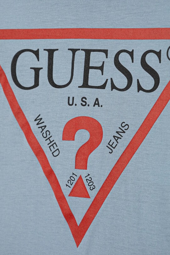 Chłopiec Guess longsleeve bawełniany dziecięcy N84I24.K8HM0.PPYA niebieski