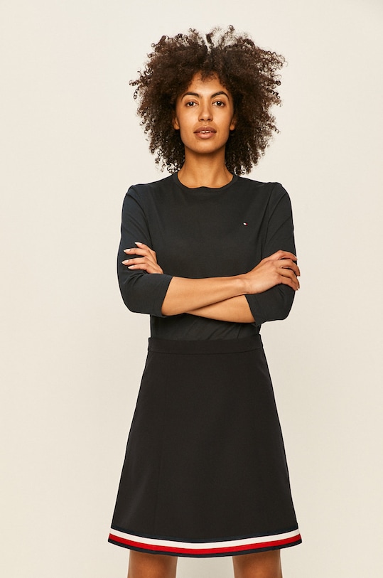 Tommy Hilfiger Bluză uni bleumarin WW0WW24968.NOS