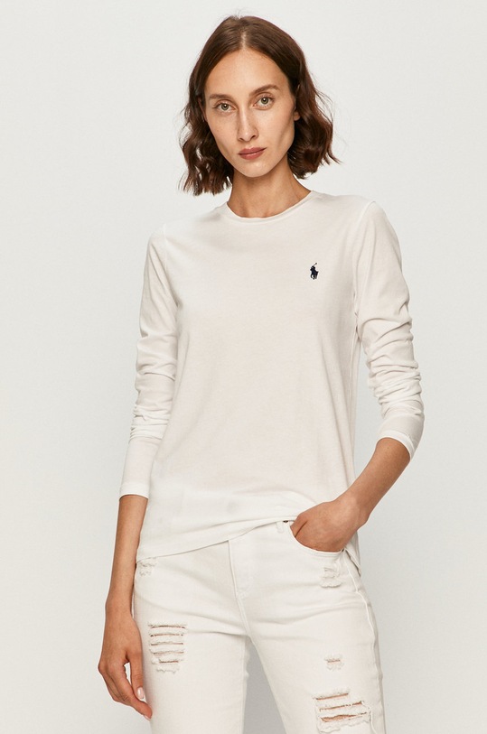 Tričko s dlouhým rukávem Polo Ralph Lauren kulatý bílá 211757946003