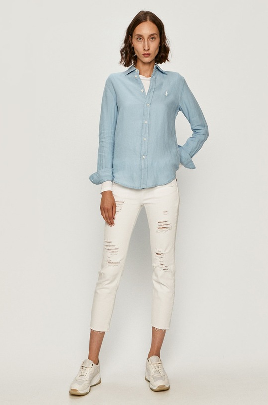 Tričko s dlouhým rukávem Polo Ralph Lauren bílá 211757946003