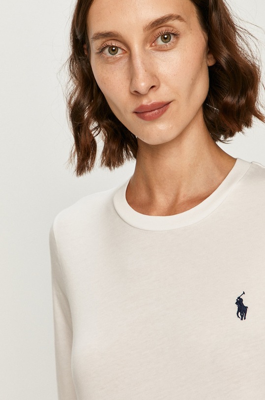 Tričko s dlouhým rukávem Polo Ralph Lauren 211757946003 bílá