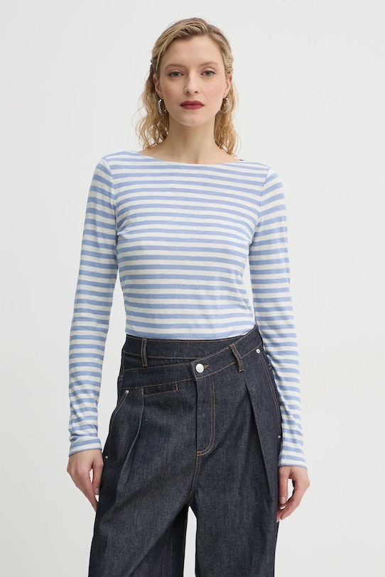 Marc O'Polo tričko s dlouhým rukávem pruhy modrá M00219652597