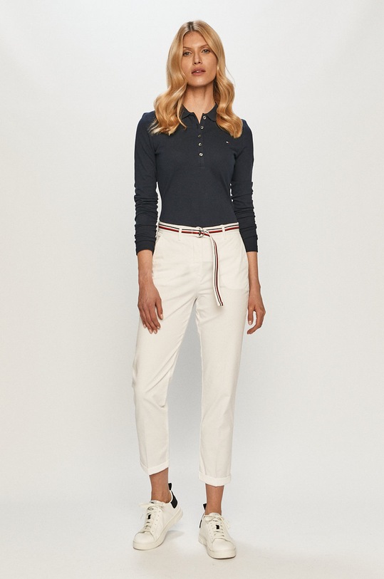 Tričko s dlhým rukávom Tommy Hilfiger WW0WW24972 tmavomodrá AA00