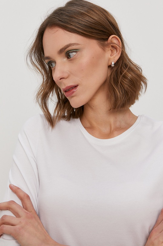 Tričko s dlouhým rukávem Pieces bílá 17084155