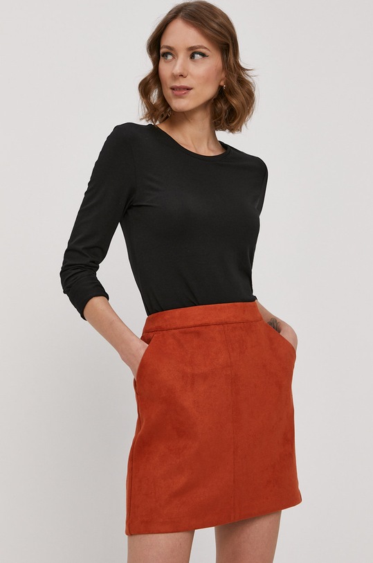 Tričko s dlhým rukávom Pieces s elastanom čierna 17084155