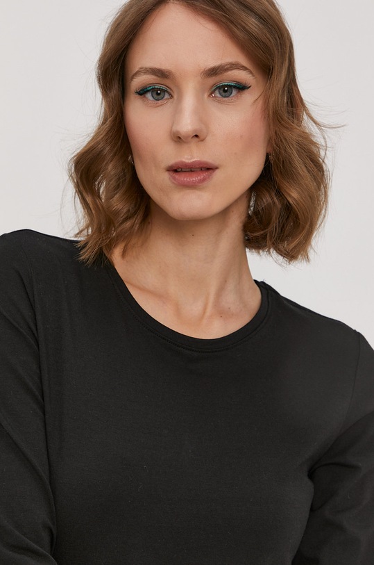 Tričko s dlhým rukávom Pieces čierna 17084155