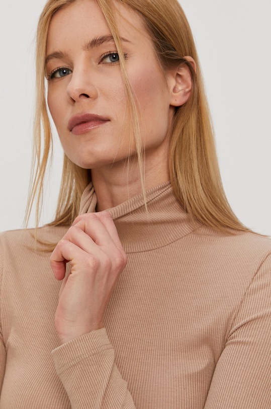 Tričko s dlouhým rukávem Pieces béžová 17110549