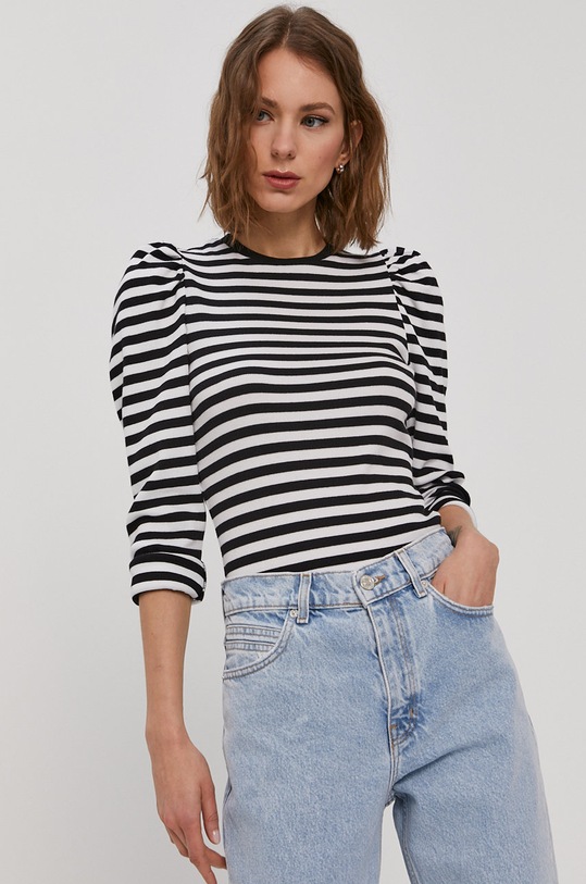 Pieces Longsleeve okrągły biały 17111987