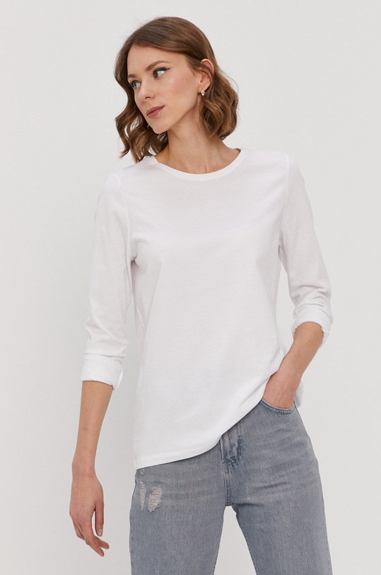 Pieces Longsleeve bawełna biały 17112469