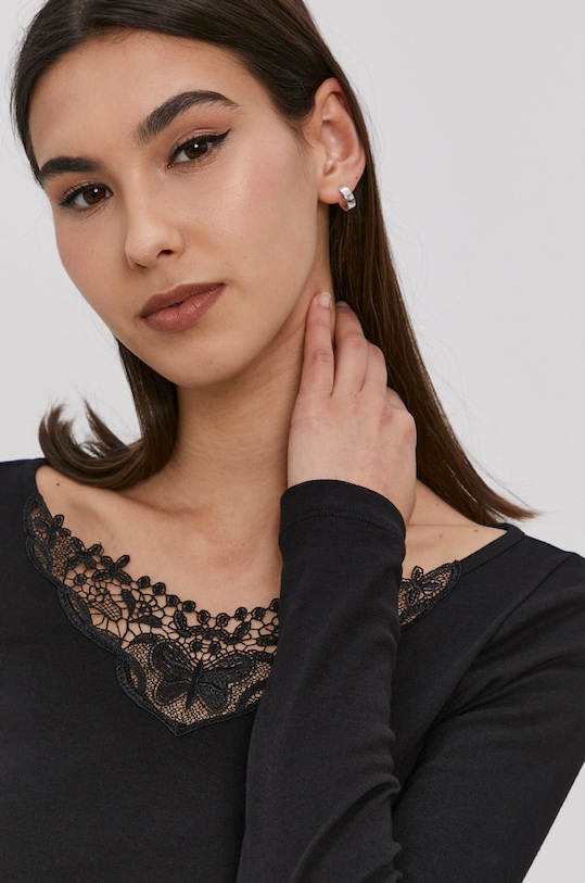 Tričko s dlhým rukávom Only čierna 15230579