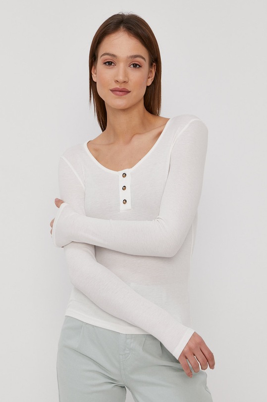 Noisy May Longsleeve z elastanem biały 27012255