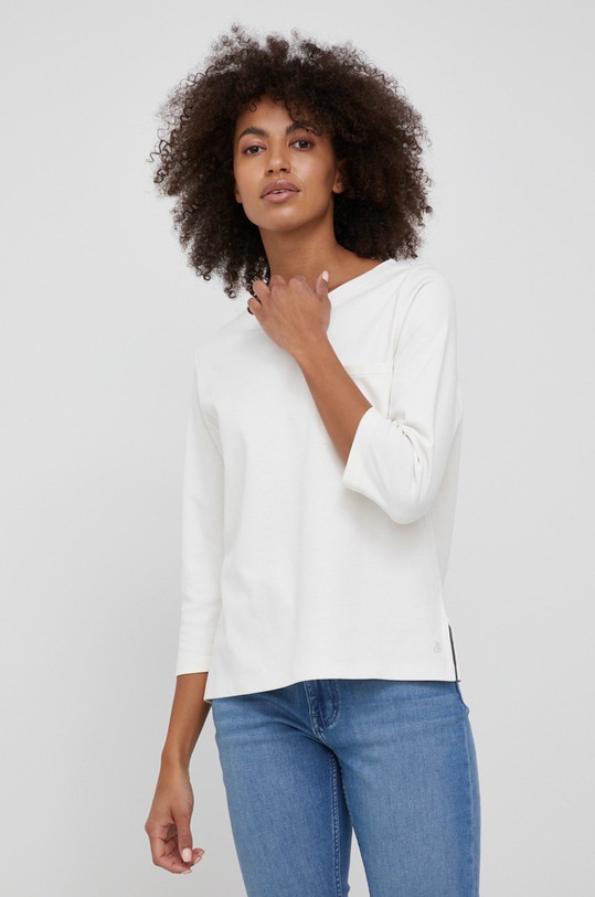 Marc O'Polo Longsleeve bawełniany bawełna beżowy M01206552357