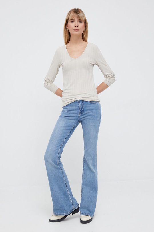 Vero Moda longsleeve 10270469.SilverLini beżowy AA00