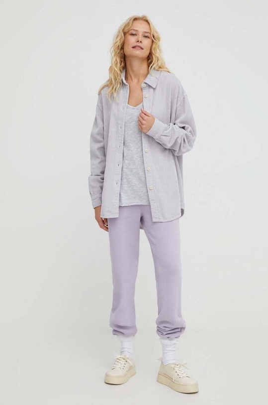 American Vintage longsleeve T-SHIRT ML COL V JAC52 szary AA00